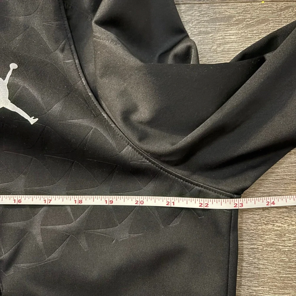 Jordan Mens Black‎ Geometric Star Pattern Full Zip Hooded Track Jacket Large